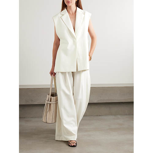 Ivory Tailored Sleeveless Blazer Vest Set